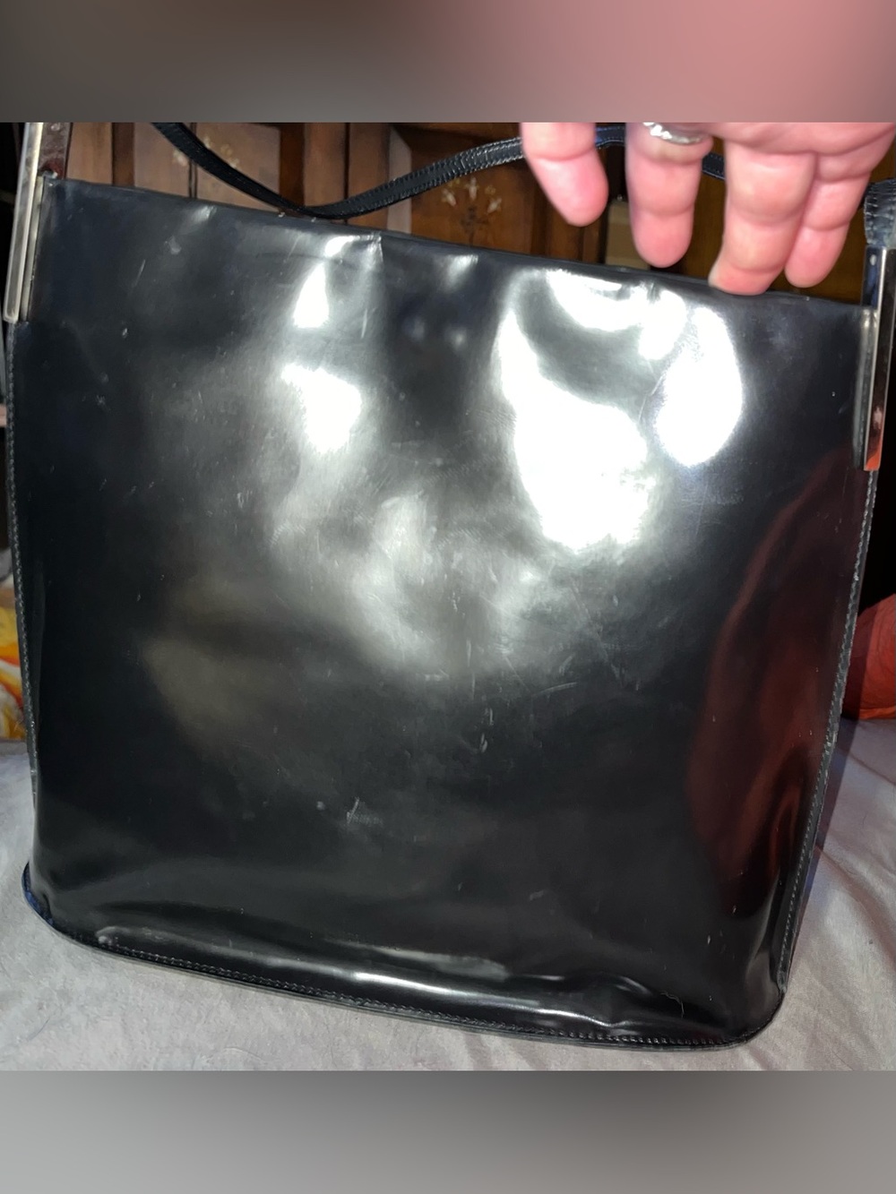 Furla Glossy Black Tote Bag